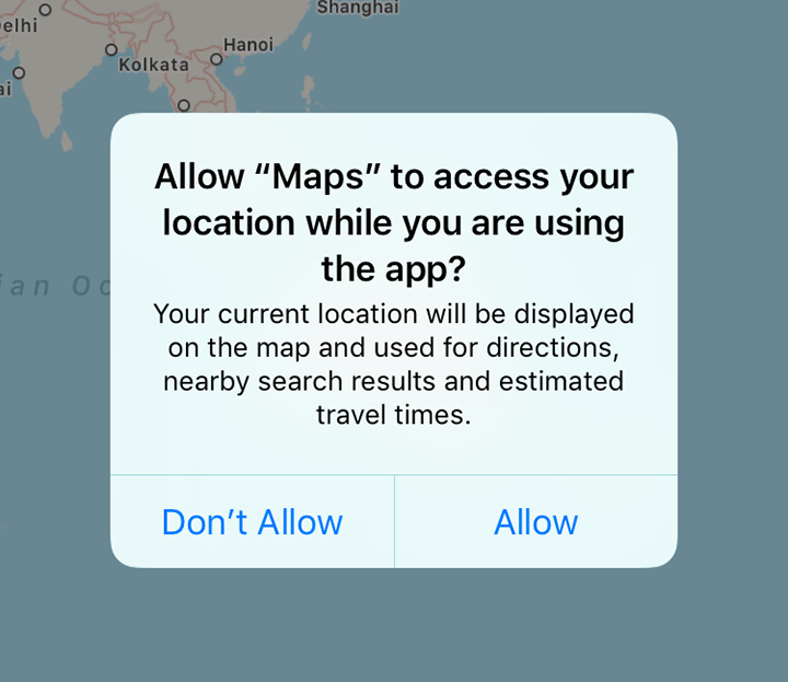 Typical pop-up options from an iPhone app